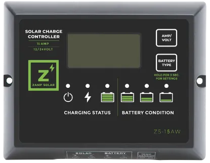 Picture of Zamp Solar 15 Amp 5-Stage PWM Charge Controller ZS-15AW 893684002237