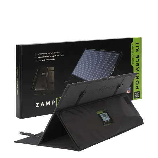 Picture of Zamp Solar OBSIDIAN SERIES 100-Watt Portable Kit - Regulated USP2003 