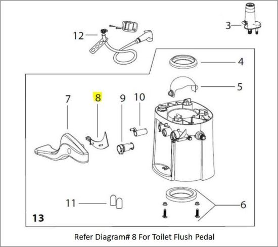 Picture of 42080 Thetford Toilet Flush Pedal