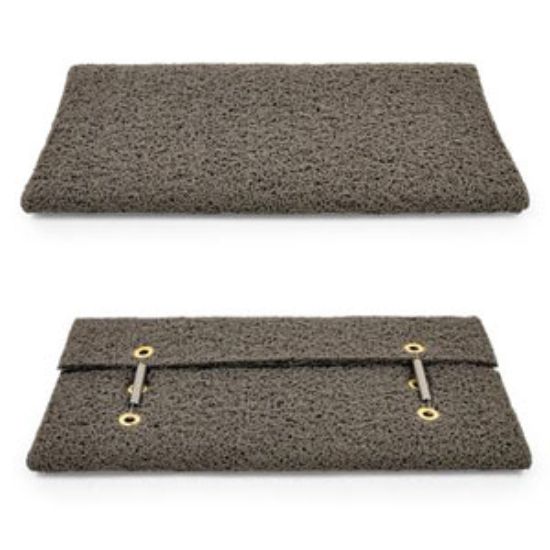 Picture of Camco  18"W Gray Looped PVC w/ TPE Backing Entry Step Rug 42964 04-0560                                                      