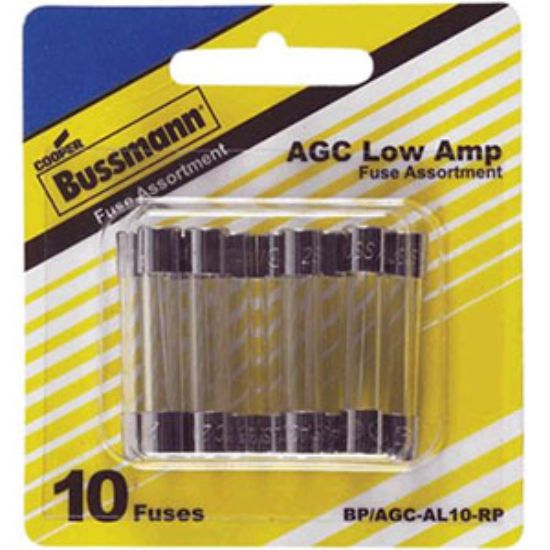 Picture of Bussman  10-Piece AGC Glass Fuse Assortment In Blister Pack BP/AGC-AL10-RP 19-3794                                           