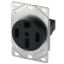 Picture of Cooper Wire  Black 125/250V/ 50A Single Flush Mount Receptacle 1258-SP 19-0625                                               