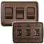 Picture of Diamond Group  Brown 125V/ 16A SPST Triple Rocker Switch For On/ Off Appliances DG3318VP 69-8822                             