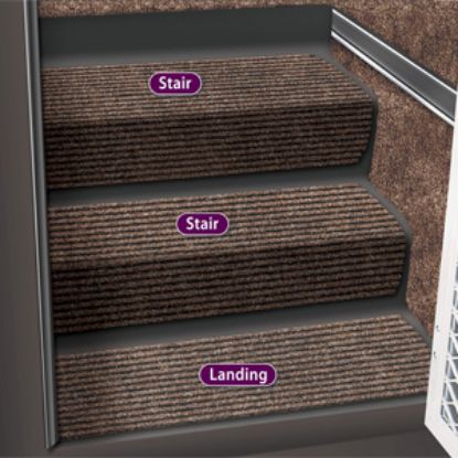 Picture of Prest-o-Fit Step Huggers (R) 23-1/2"L x 10"W Sierra Brown Step Rug for Landing Steps 5-3091 04-0449                          