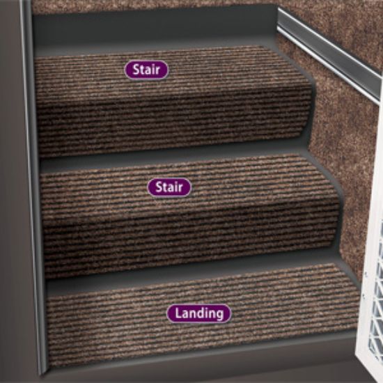 Picture of Prest-o-Fit Step Huggers (R) 23-1/2"L x 8"W Sierra Brown Step Rug for Landing Steps 5-1091 04-0445                           