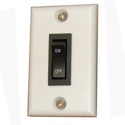 Picture of Prime Products  Black 12V Rocker Switch w/ White Plate 11-0192 19-0214                                                       