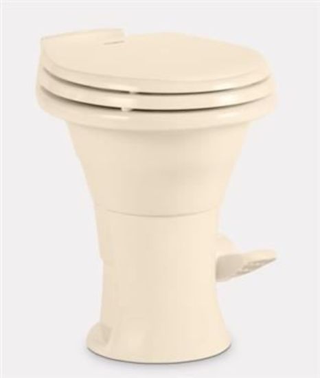 Picture of Dometic 310 Series Bone Ceramic Permanent Toilet w/ Manual Flush 302311683 12-0006