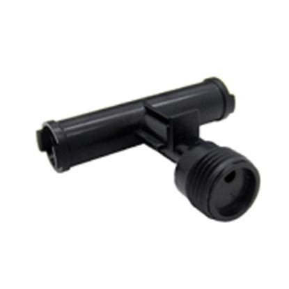 Picture of Dura Faucet  Black Straight Tee Shower Head Diverter w/ Vacuum Breaker DF-RK900-BK 10-9028                                   