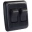 Picture of JR Products  Black 125-250V/ 16A SPST Double Rocker Switch w/ Bezel 12235 19-0159                                            