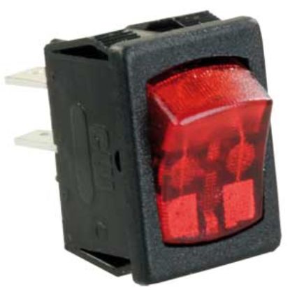 Picture of JR Products  Black 12V SPST Rocker Switch 12765 19-1880                                                                      