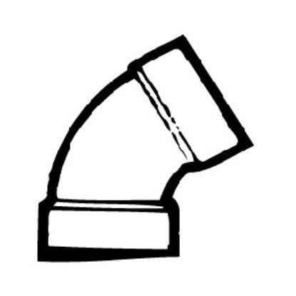 Picture of Lasalle Bristol  1-1/2" Slip ABS Plastic 60Deg Elbow Waste Valve Fitting 632601 11-1150                                      