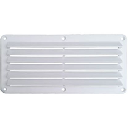 Picture of Leisure Time  White ABS 5"L X 10"W Rectangular Wall Vent w/ Fixed Louvers DV510W 22-3553                                     