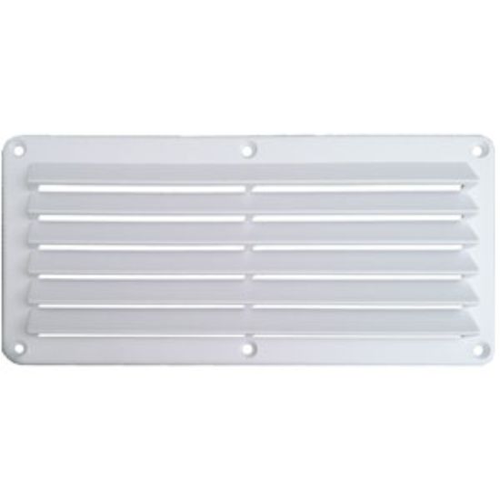 Picture of Leisure Time  White ABS 5"L X 10"W Rectangular Wall Vent w/ Fixed Louvers DV510W 22-3553                                     