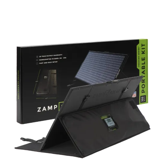 Picture of Zamp Solar OBSIDIAN SERIES 100-Watt Portable Kit - Regulated