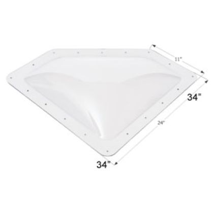 Picture of Icon  4"H Bubble Dome Neo Angle Clear PC Skylight w/11" X 24" Flange 01864 22-0025                                           