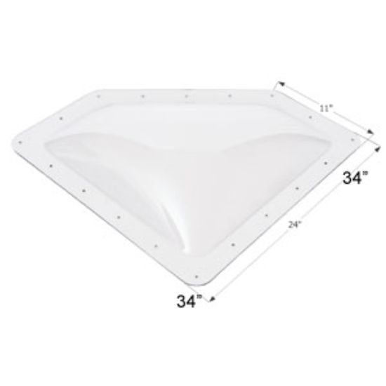 Picture of Icon  4"H Bubble Dome Neo Angle Clear PC Skylight w/11" X 24" Flange 01864 22-0025                                           