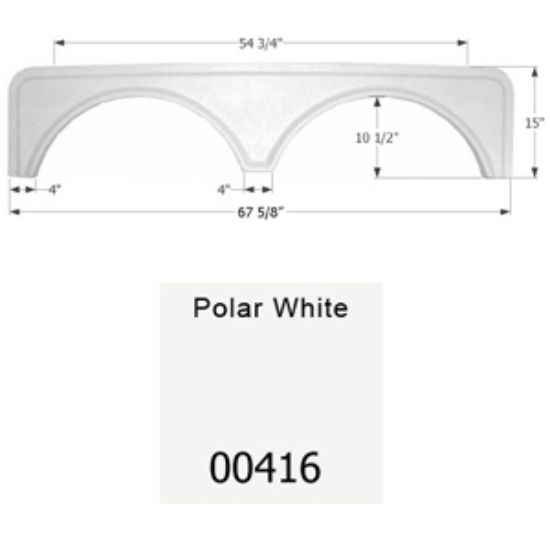 Picture of Icon  Polar White 67-5/8"L x 15"H Tandem Axle Universal Fender Skirt 00416 15-1614                                           