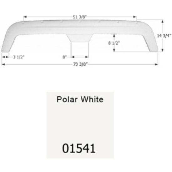 Picture of Icon  Polar White Tandem Axle Fender Skirt For Fleetwood Brands 01541 15-1623                                                