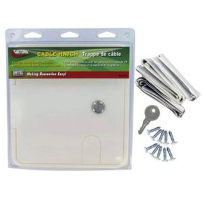 Picture of Valterra  Polar White 6.8"RO Square Lockable Large Electrical Hatch Access Door A10-2151VP 19-1798                           