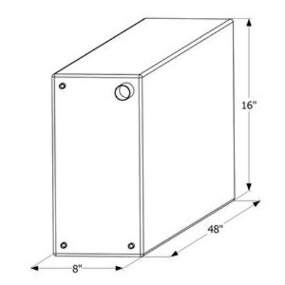 Picture of ICON  48" x 16" x 8" 25 Gal Fresh Water Tank w/ Fittings 12469 10-1623                                                       
