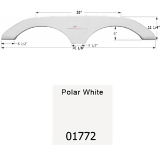 Picture of Icon  Polar White Tandem Axle Fender Skirt For Keystone Brands 01772 15-1653                                                 