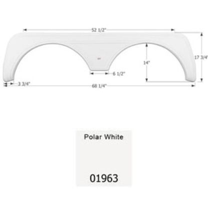 Picture of Icon  Polar White Tandem Axle Fender Skirt For KZ Brands 01963 15-0461                                                       
